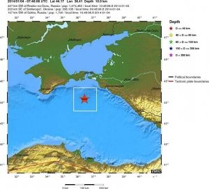 В Черном море под Керчью зафиксировано землетрясение