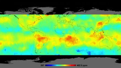 В NASA составили карту распределения парниковых газов в атмосфере